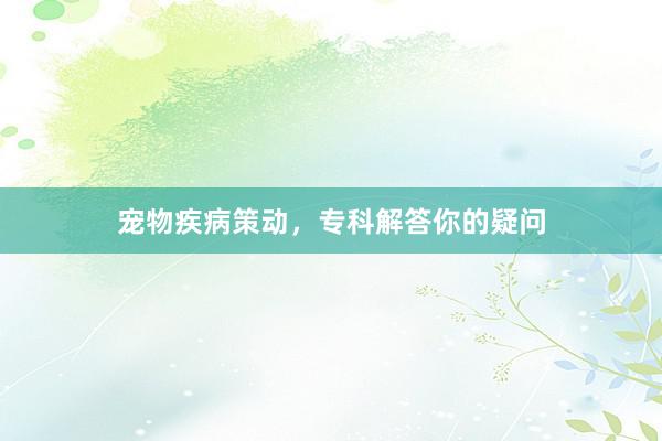 宠物疾病策动,专科解答你的疑问